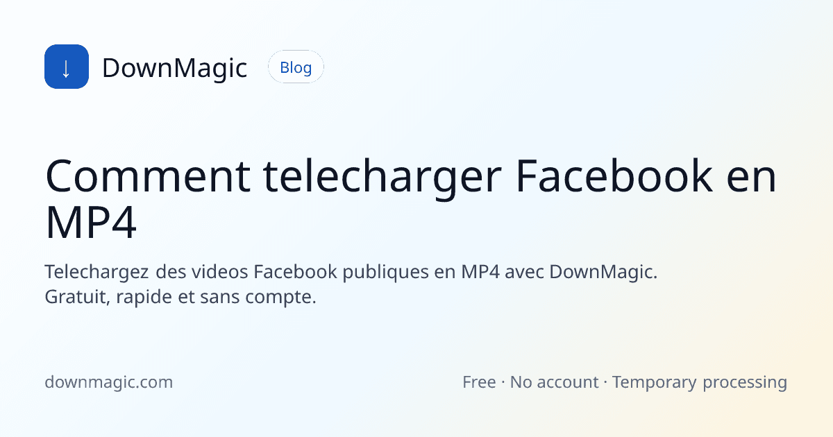 Comment telecharger Facebook en MP4 - DownMagic illustration de guide