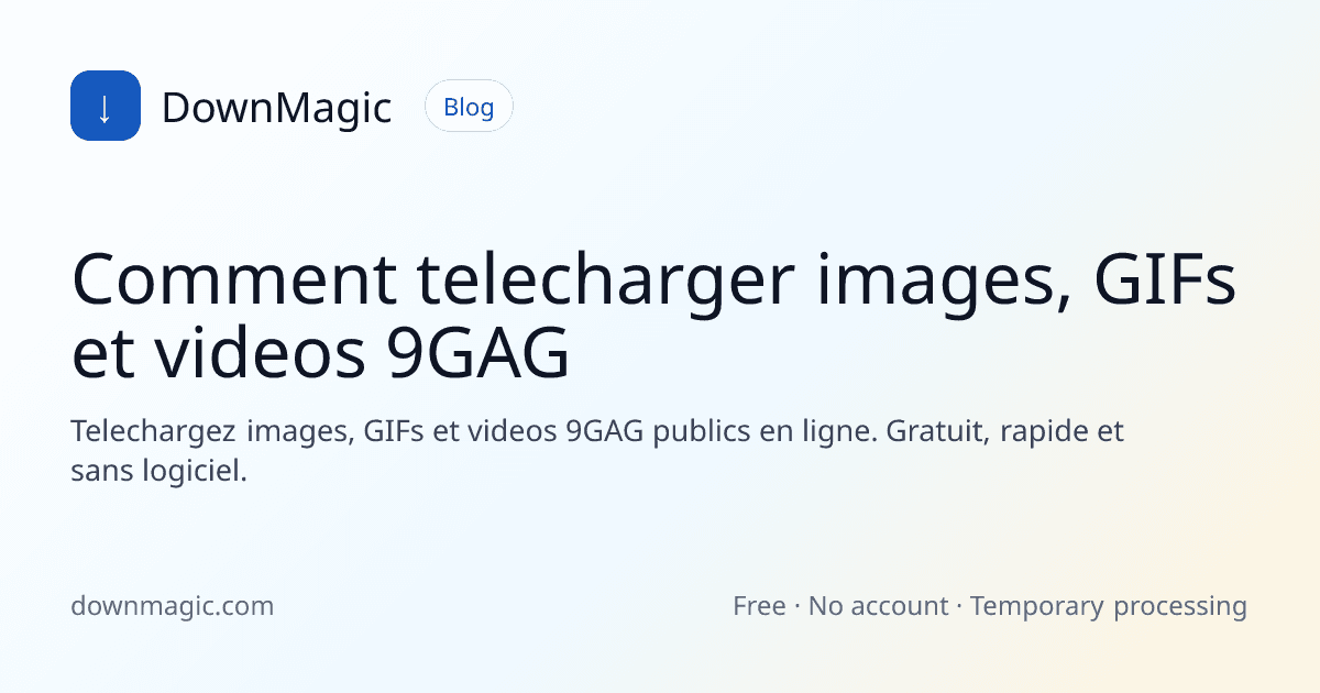 Comment telecharger images, GIFs et videos 9GAG - DownMagic illustration de guide