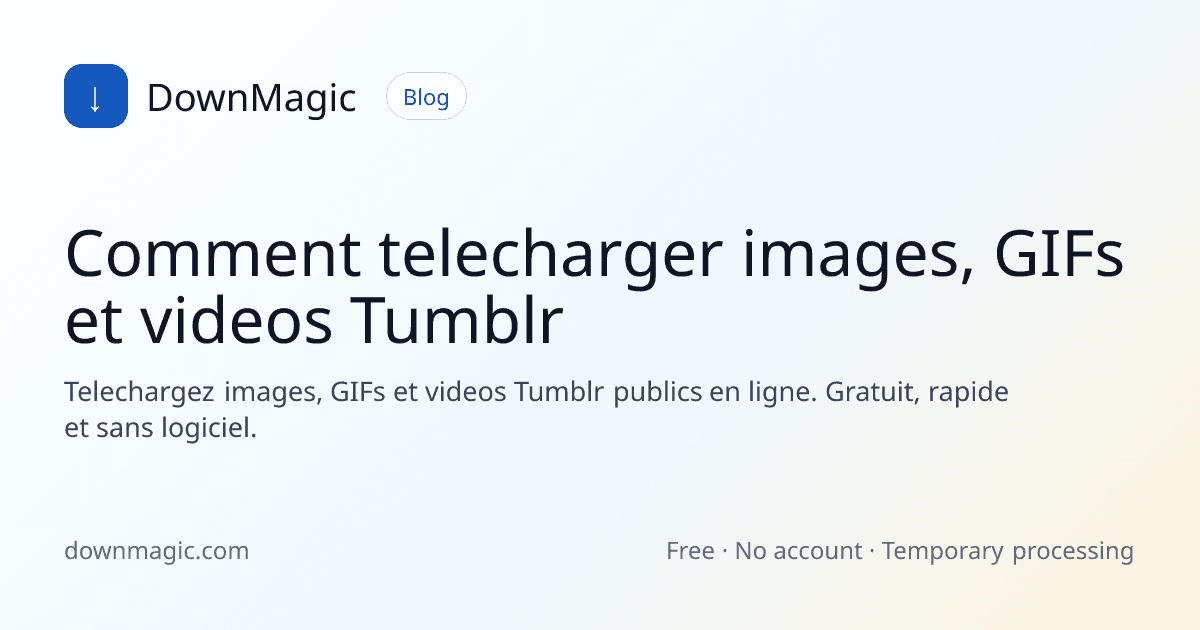 Comment telecharger images, GIFs et videos Tumblr - DownMagic illustration de guide