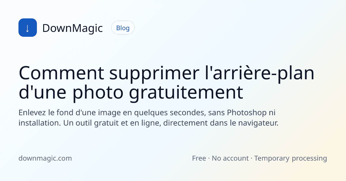 Comment supprimer l'arrière-plan d'une photo gratuitement - DownMagic illustration de guide