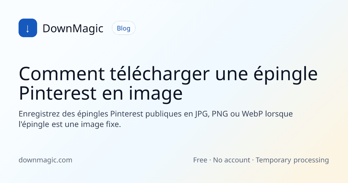 Comment télécharger une épingle Pinterest en image - DownMagic illustration de guide
