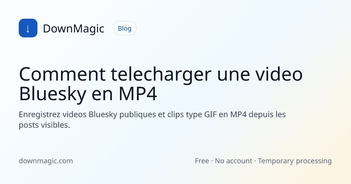 Comment telecharger une video Bluesky en MP4 - DownMagic illustration de guide