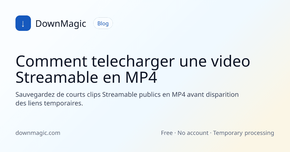 Comment telecharger une video Streamable en MP4 - DownMagic illustration de guide