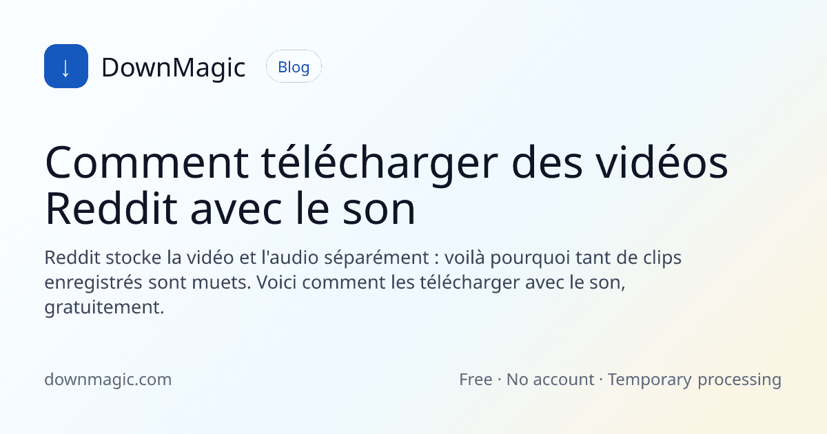 Comment télécharger des vidéos Reddit avec le son - DownMagic illustration de guide