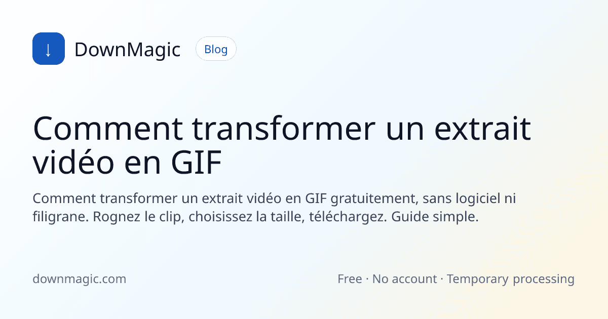 Comment transformer un extrait vidéo en GIF - DownMagic illustration de guide
