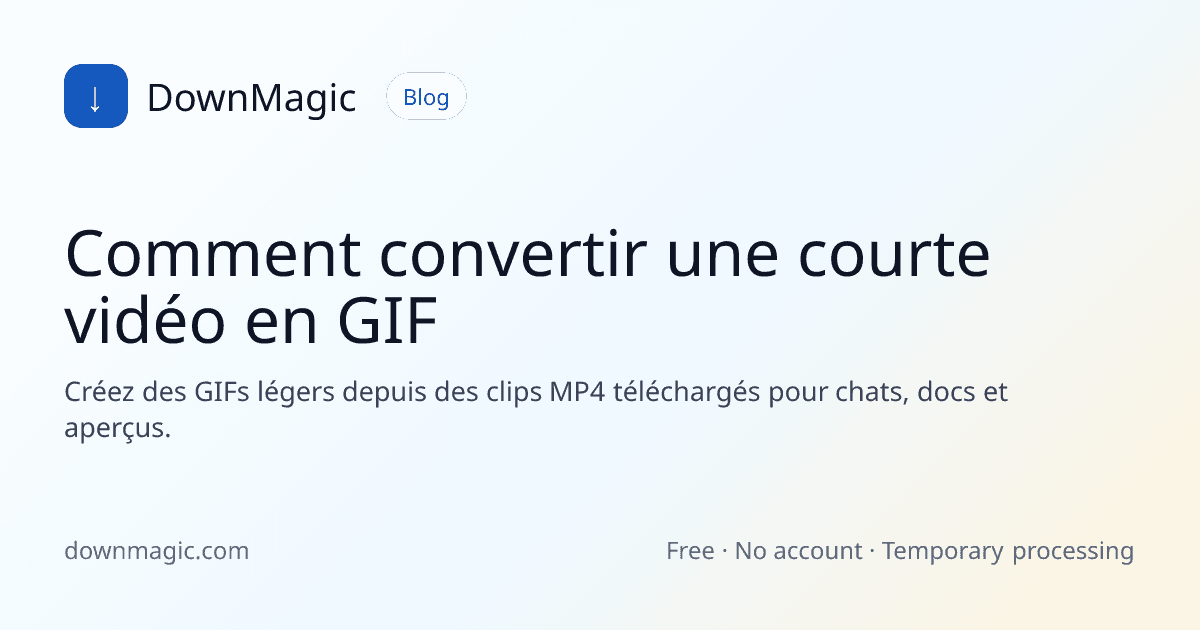 Comment convertir une courte vidéo en GIF - DownMagic illustration de guide