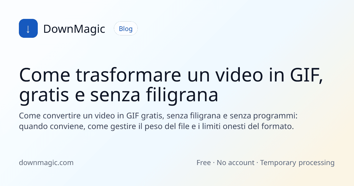 Come trasformare un video in GIF, gratis e senza filigrana - DownMagic illustrazione della guida