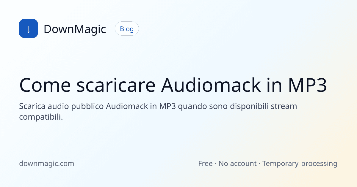 Come scaricare Audiomack in MP3 - DownMagic illustrazione della guida