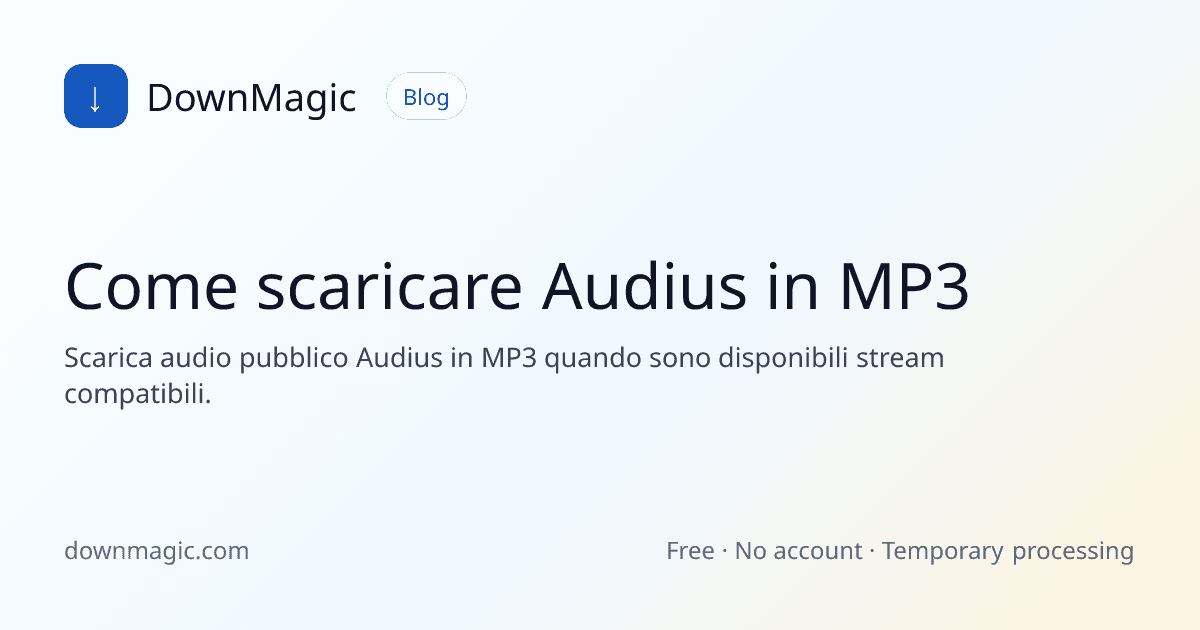 Come scaricare Audius in MP3 - DownMagic illustrazione della guida