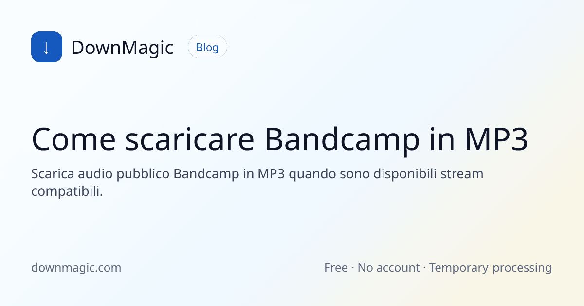 Come scaricare Bandcamp in MP3 - DownMagic illustrazione della guida