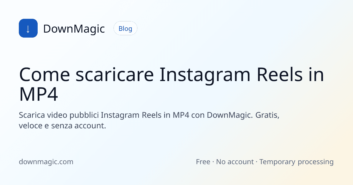 Come scaricare Instagram Reels in MP4 - DownMagic illustrazione della guida