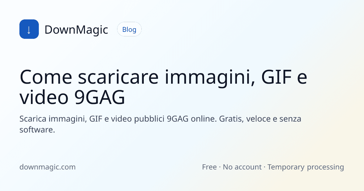 Come scaricare immagini, GIF e video 9GAG - DownMagic illustrazione della guida