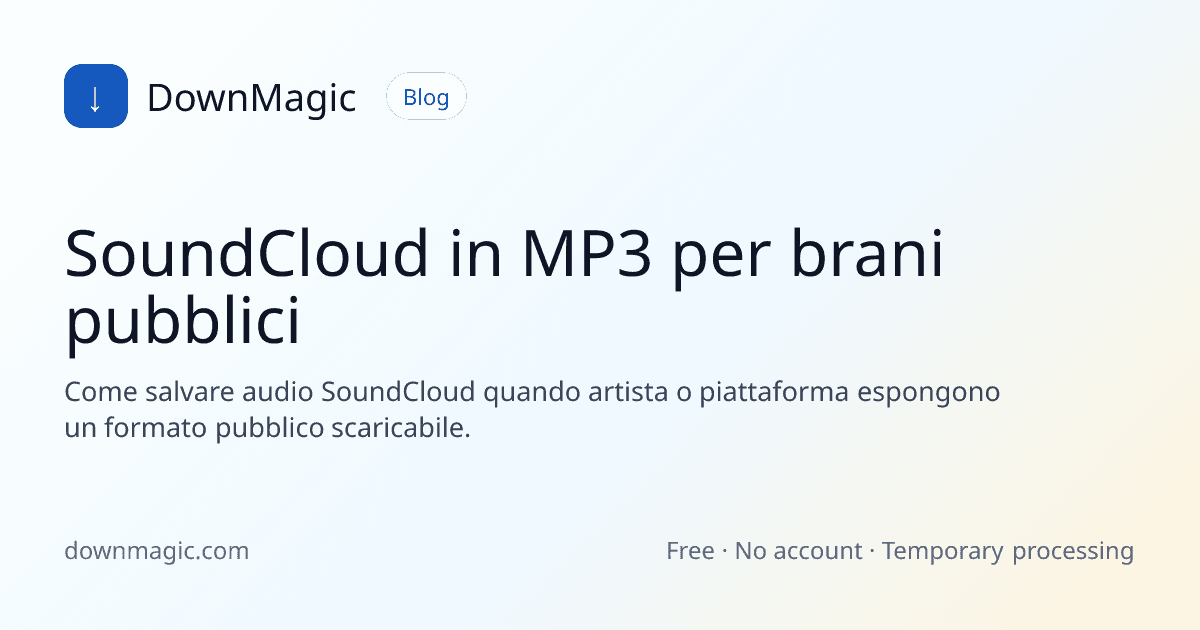SoundCloud in MP3 per brani pubblici - DownMagic illustrazione della guida