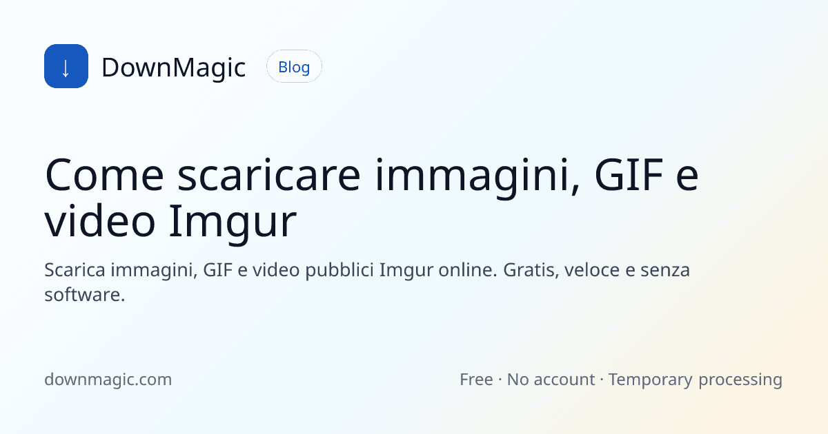 Come scaricare immagini, GIF e video Imgur - DownMagic illustrazione della guida
