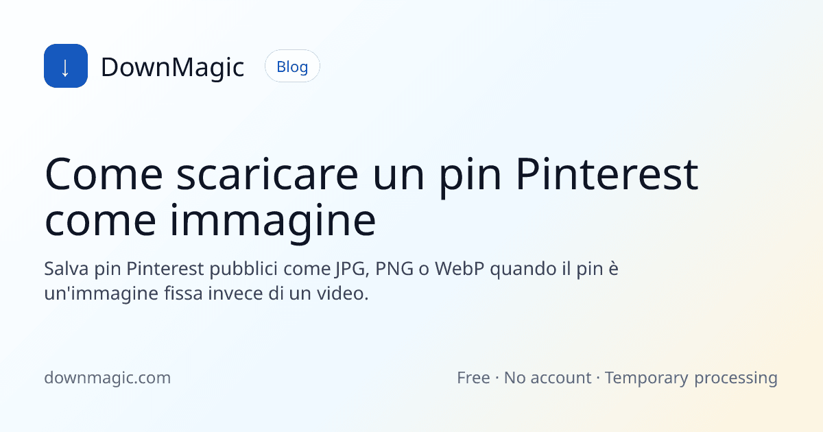 Come scaricare un pin Pinterest come immagine - DownMagic illustrazione della guida