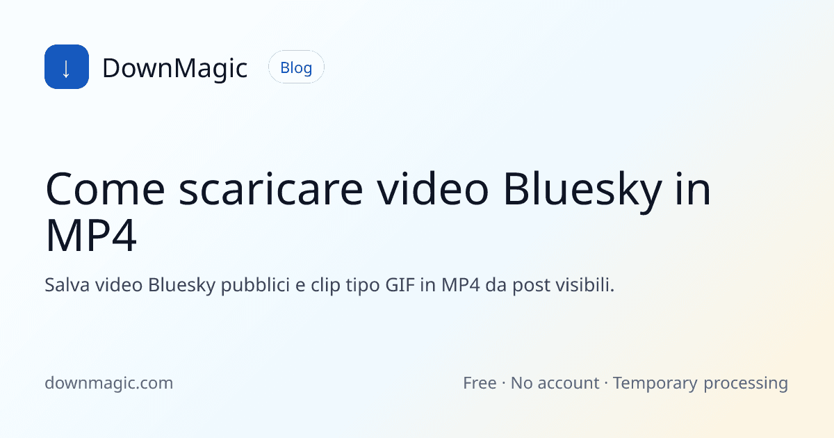 Come scaricare video Bluesky in MP4 - DownMagic illustrazione della guida