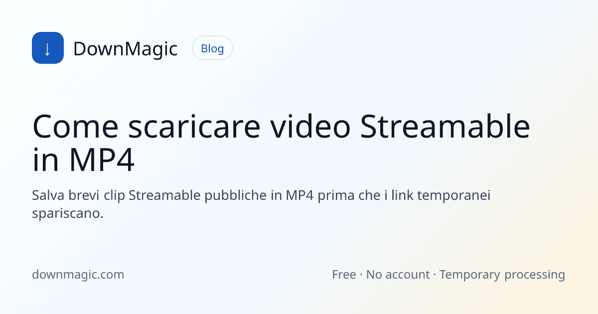 Come scaricare video Streamable in MP4 - DownMagic illustrazione della guida
