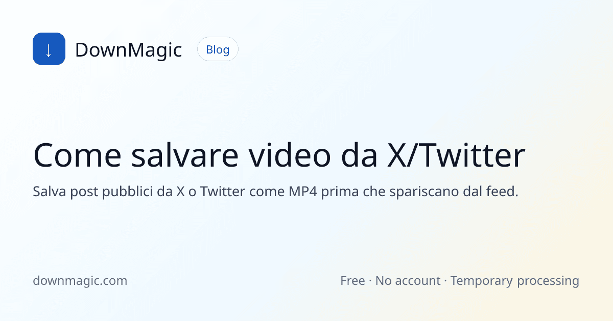 Come salvare video da X/Twitter - DownMagic illustrazione della guida