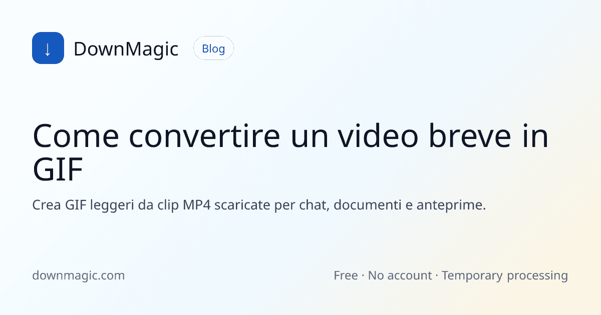 Come convertire un video breve in GIF - DownMagic illustrazione della guida