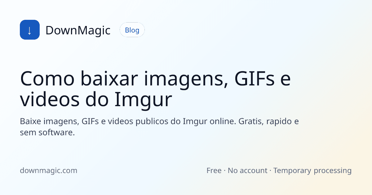 Como baixar imagens, GIFs e videos do Imgur - DownMagic ilustração de guia