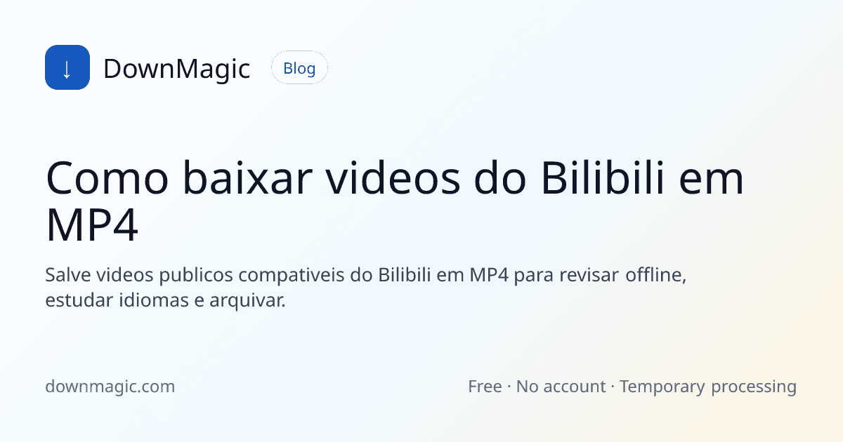 Como baixar videos do Bilibili em MP4 - DownMagic ilustração de guia
