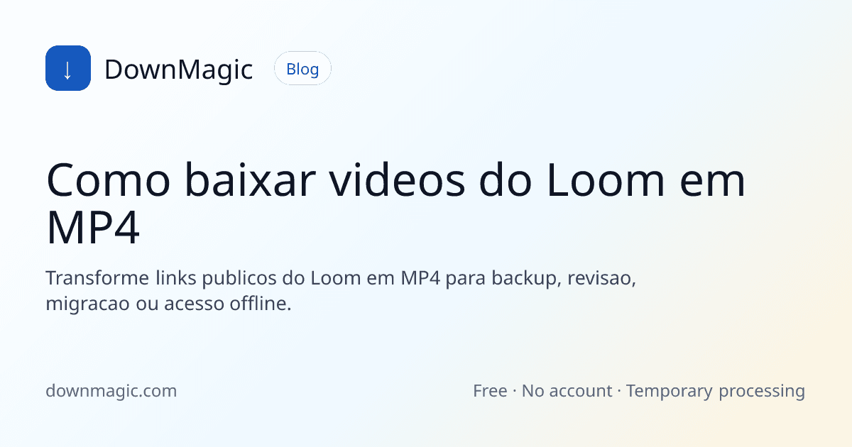 Como baixar videos do Loom em MP4 - DownMagic ilustração de guia