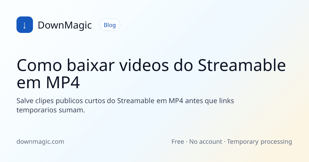 Como baixar videos do Streamable em MP4 - DownMagic ilustração de guia