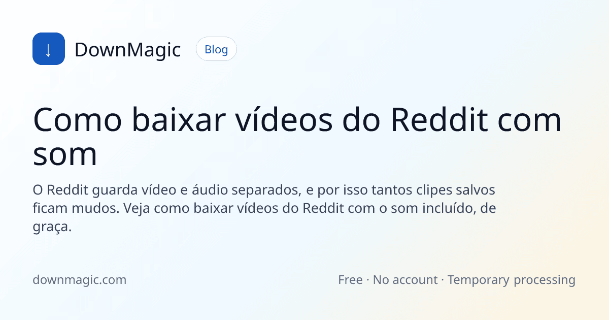 Como baixar vídeos do Reddit com som - DownMagic ilustração de guia