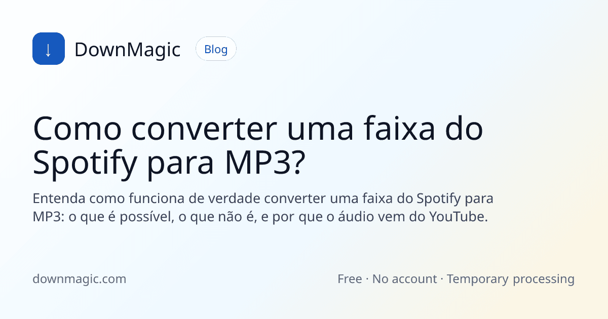Como converter uma faixa do Spotify para MP3? - DownMagic ilustração de guia