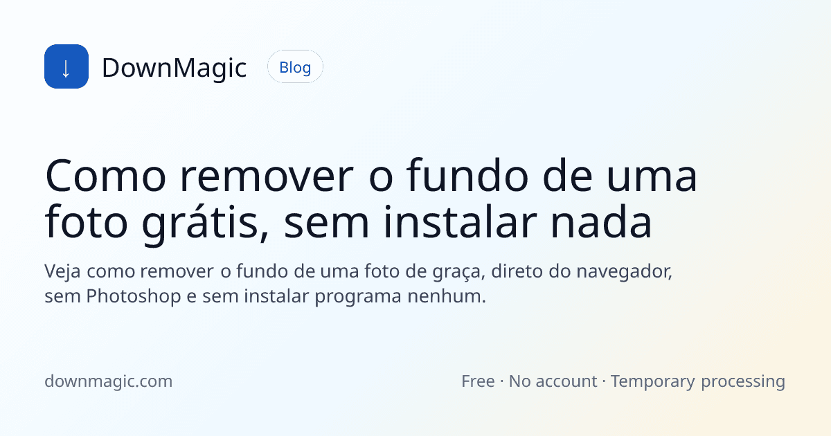 Como remover o fundo de uma foto grátis, sem instalar nada - DownMagic ilustração de guia