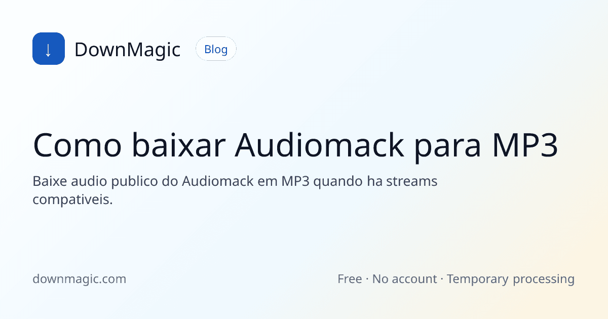 Como baixar Audiomack para MP3 - DownMagic ilustração de guia