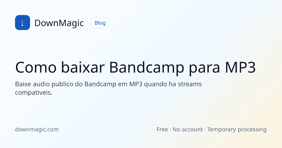 Como baixar Bandcamp para MP3 - DownMagic ilustração de guia