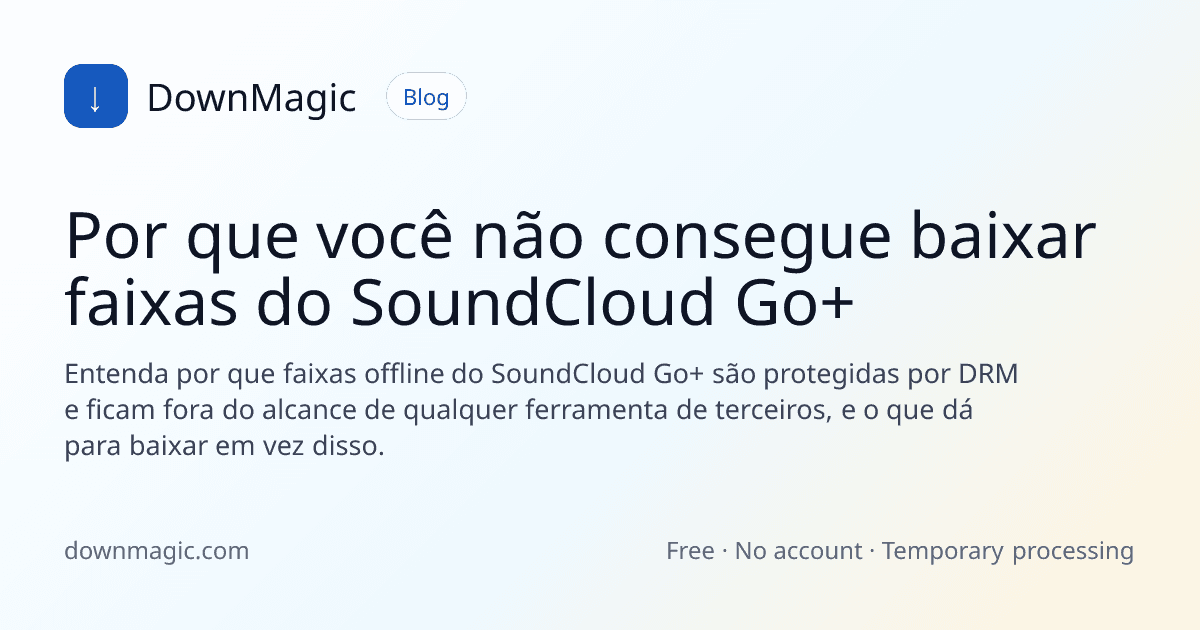 Por que você não consegue baixar faixas do SoundCloud Go+ - DownMagic ilustração de guia